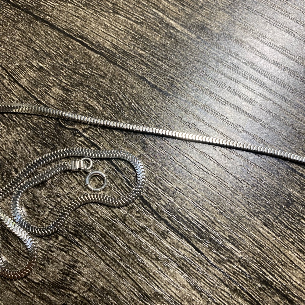 O-8: STURDY Sterling High Polished Foxtail / Snake Chain 16” Box - non-twist - Picture 12 of 16